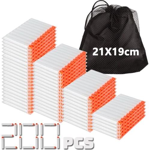 200PCS Pack Foam Bullets with Mesh Bag For Nerf Accessories Refill Darts Toy Gun Blasters for Nerf Safe Ammos for Boys Party