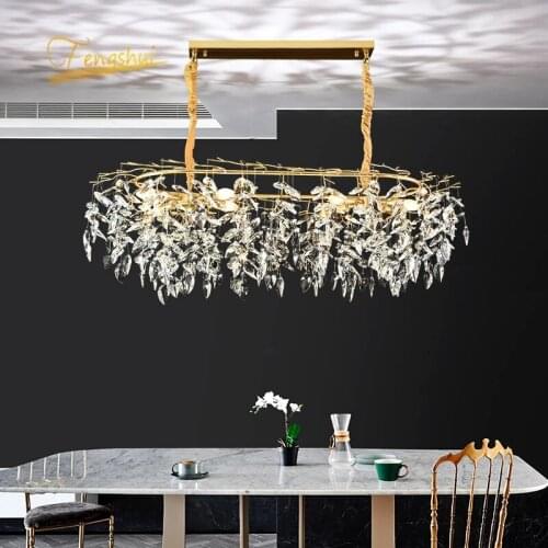 Modern LED Crystal Chandelier for Dining Room Loft Hotel Hall Indoor Decoration Restaurant Chandelier Lighting Kitchen Fixtures