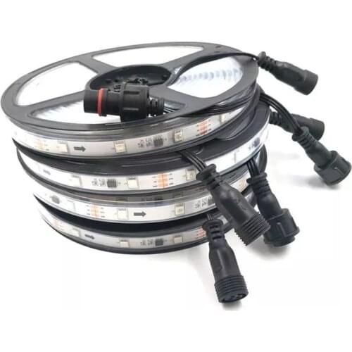 WS2811 RGB Led Strip Light 5050 SMD Addressable digital strip with JST/13.5mm/18.5mm/xconnect connector,IP66 in silicon tube