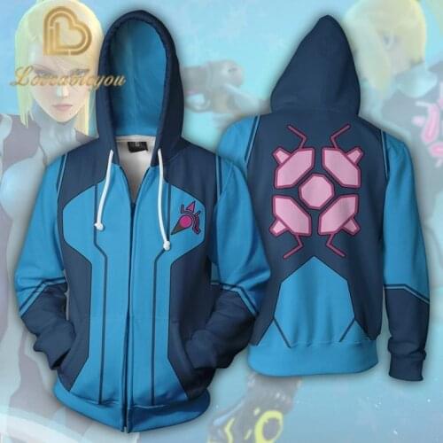 Game METROID Sweatshirt Men and Women Zipper Hoodies 3d Print Hooded Jacket Winter Costume Streetwear Tops