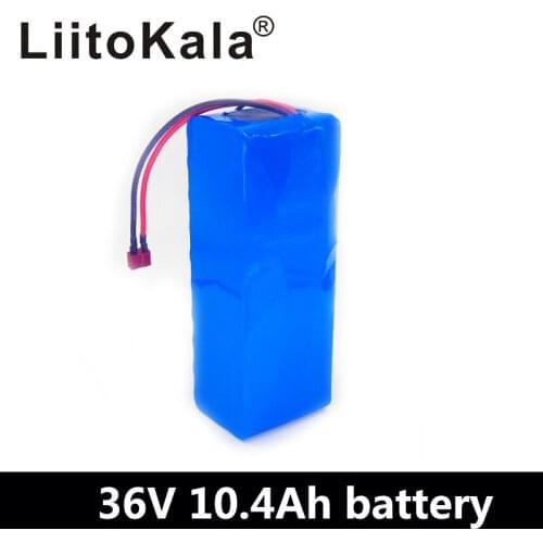 LiitoKala 36V 10.4ah battery 500W 18650 lithium battery pack With bms Electric bike battery with PVC case for electric bicycle