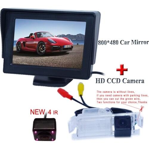 Universal car display monitor 4.3" bring the high resolution screen + car parking camera 4 ir for Kia K2 Rio Hatchback