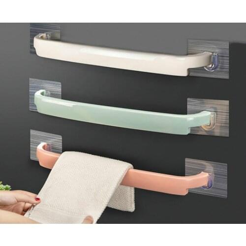 5pcs/lot Towel Bar Towel Rack Hanging Holder Wall Mounted Washroom Bathroom Towel Holder Creative Robe Bath Rail Hanger E11780