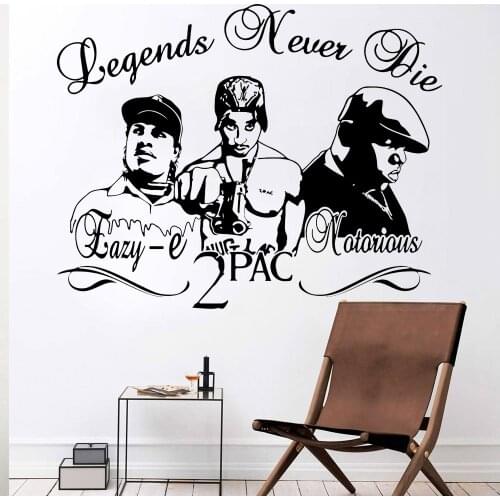 Music Star Wall Sticker Rappers Hip Hop Legends Vinyl Wall Decal Home Decoration For Living Room Bedroom Artistic Wallpaper Y624