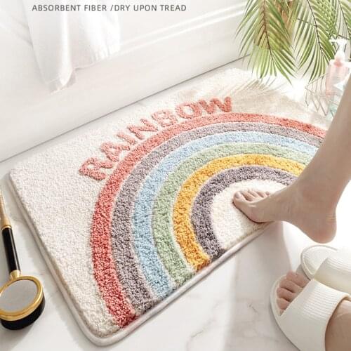 Doormat for Entrance Door Anti-slip Absorbent Bath Mat Thicken Bedroom Living Room Carpets Soft Flocking Doormat Home Decoration