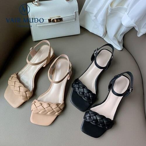 VAIR MUDO Women Sandals Shoes Genuien Leather Casual Office & Career Elegant Basic Height Increasing Fashion Solid Shoe LX71L