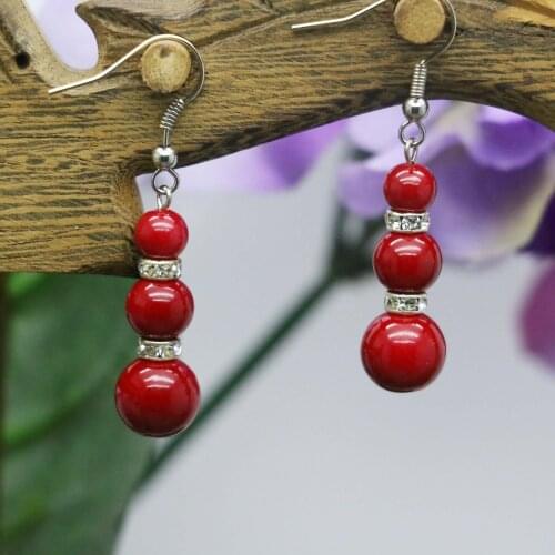 Women Gift word Love women Fashion Jewelry Ethnic style Classic 3layers Coral stone beads sets Earrings gifts for women girls Ea