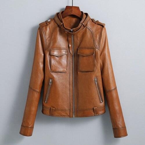 Womens Fur Coat Real Genuine Leather Jacket Women Clothes 2021 Sheepskin Coat Korean Vintage Slim Short Female Jacket