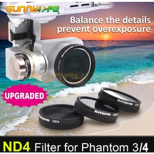 1pc Sunnylife ND4 Dimmer ND-4 Light Microscopy Lens Filter for DJI Phantom 4 & Phantom 3 Professional\Advanced\Standard