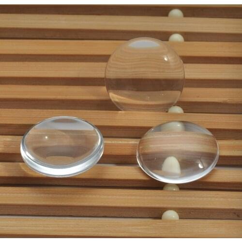 50pcs 30mm 35mm 40mm Clear Transparent Flat Clear Round Domed Magnifying Glass Cabochon Inserts tray pendants cover DIY Crafts