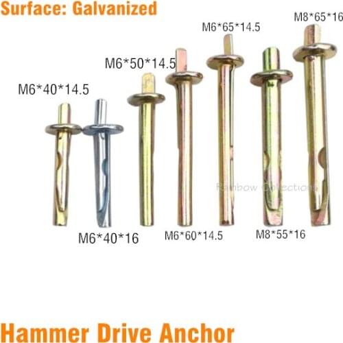 10pcs 6*40/6*50/6*65/8*55mm Ceiling anchor/ Safety Anchor Woodworking Tools Expansion Bolts