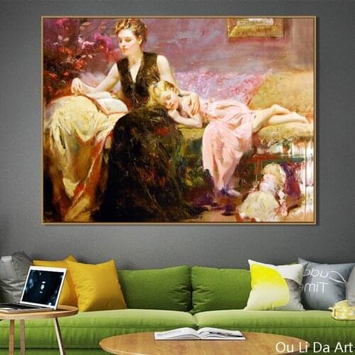 No frame impression figures pastoral art prints poster canvas printings oil painting printed on canvas home wall decor pictures