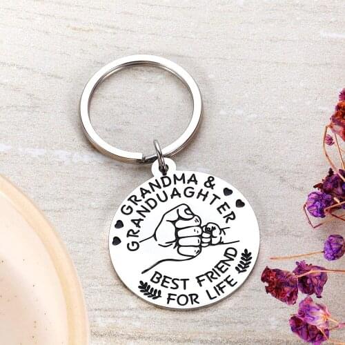 Grandmother Keychain from Granddaughter Inspirational Birthday Back To School Graduation Wedding Gift Stocking Stuffer Present