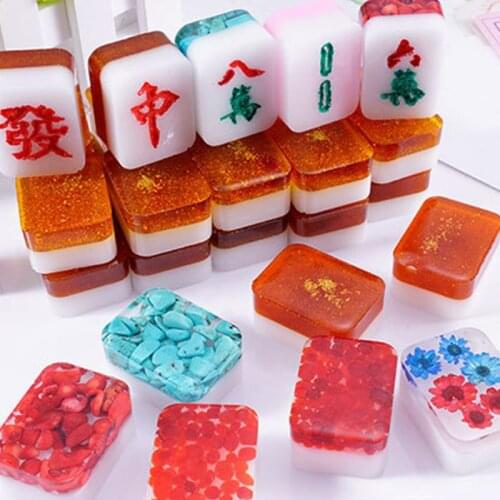DIY Crystal Epoxy Mould High Mirror Creative Mahjong Shape Silicone Mold