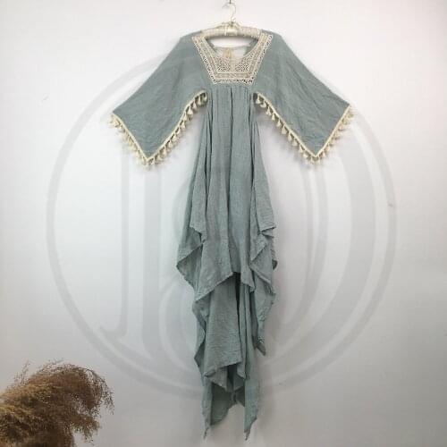 Don&Judy Beige Vintage Cotton Clothes 4-8 Years Old Kid Girl Dresses for Photo Shoot Party Evening Dress Photography Prop 2021