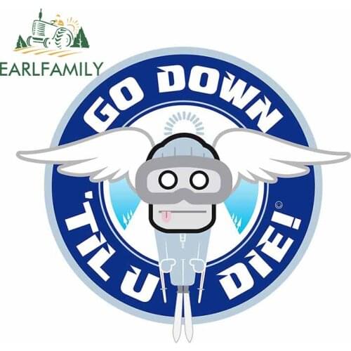EARLFAMILY 13cm x 11.8cm for Go Down Til You Die Motorcycle Helmet Decal Decoration Fine Car Stickers Creative Vinyl Decoration