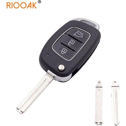 Car Remote Key Shell for Hyundai Tucson Santa Fe 3 Buttons Flip Folding Key Keyless Enter for 15-19 year Hyundai Key
