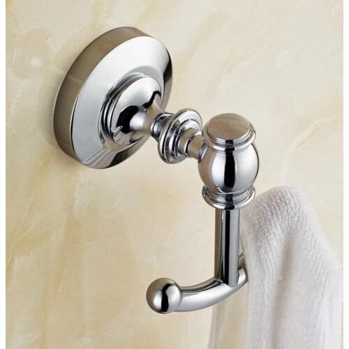 Chrome Bath Accessories Clothes Hanger & Towel & Coat & Robe Hook Decorative Bathroom Hooks Wall Mounted KD569