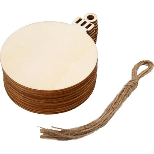 10 pcs/set wooden round baubles for Christmas decoration wholesale
