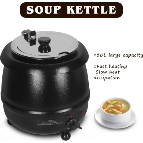 ITOP Commercial Electric Soup Kettle Warmer Stainless Steel 10Liter Soup Warmer Pot 110V/60Hz 220V/50Hz Wet Heat Food Cooker