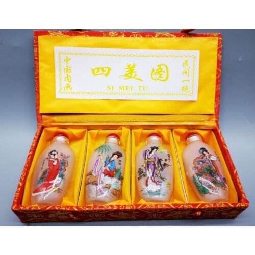 China archaize Four big beautiful women Snuff bottles crafts statue A set