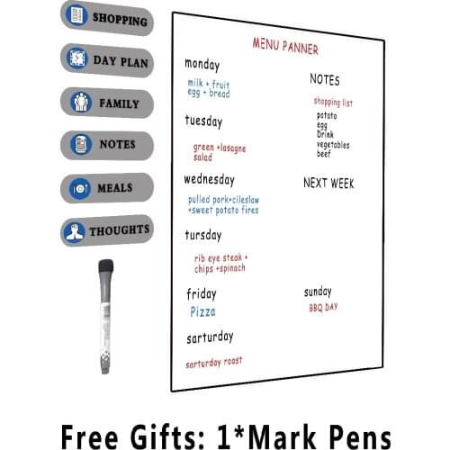 Magnetic Board Dry Erase Whiteboard A4 Size 0.5 mm thick for Kitchen Fridge Message Board Memos Notes