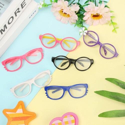 Fashion Cool Miniature Eyeglasses Toys Fit 18 Inch Dolls Colorful Glasses Dollhouse Accessories Round Frame Eyewear Spectacles