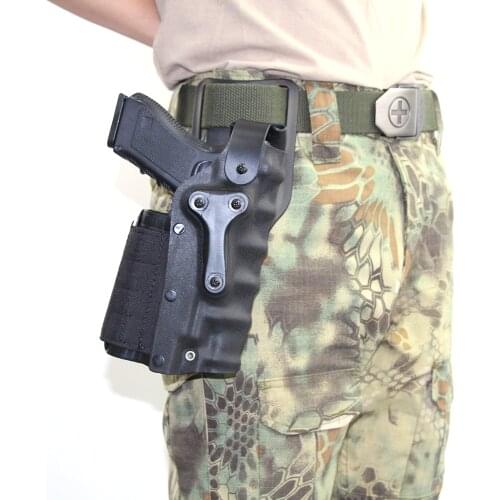 Airsoft Thigh Puttee Leg Gun Holster for Glock 17 19 Breetta M9 M92 H&K USP Colt 1911 Flashligh Bearing Pistol Belt Case Pouch