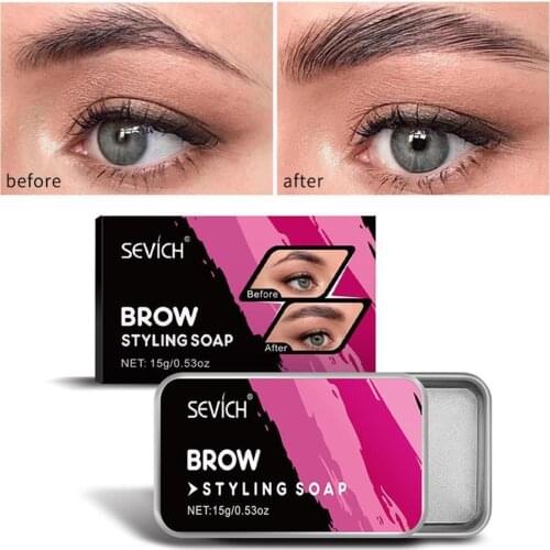 15g Natural Feathery Brows Makeup Balm Styling Brows Soap Transparent Eyebrow Setting Gel Tattoo Tint With Brush Cosmetic