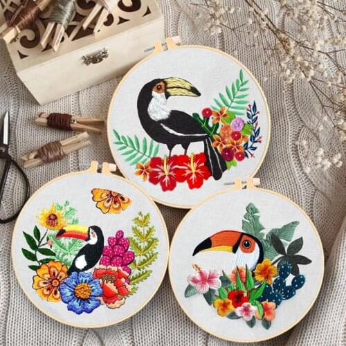 Novice Handmade 3D Original Embroidery Brand New Parrot Embroidery Diy Material Home Decoration Embroidery Kit 2021New
