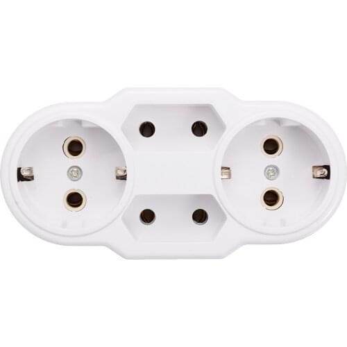 EU Standard Multiple Plug Adapter Conversion Socket Protective Contact Triple Multiple Plug Power Distribution Adapter