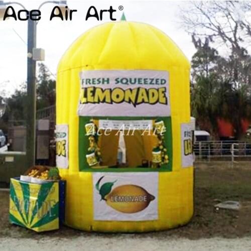 Portable inflatable lemonade booth/stand,inflatable kiosk booth/Beverage stall,vendor space for lemon drink tent promotion