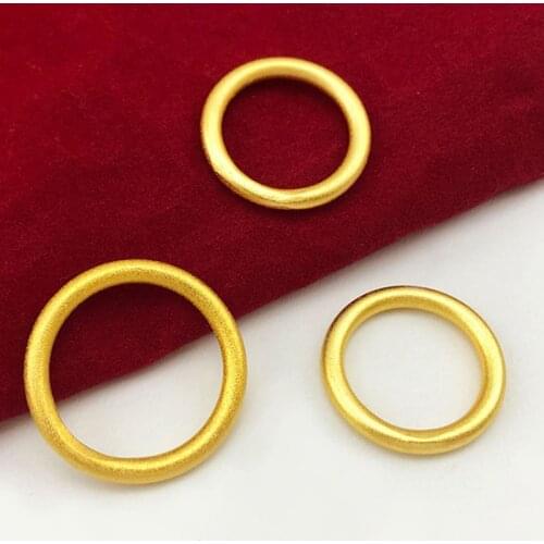 Simple Style Plain Ring Band For Women Men Yellow Gold Filled Traditional Wedding Jewelry