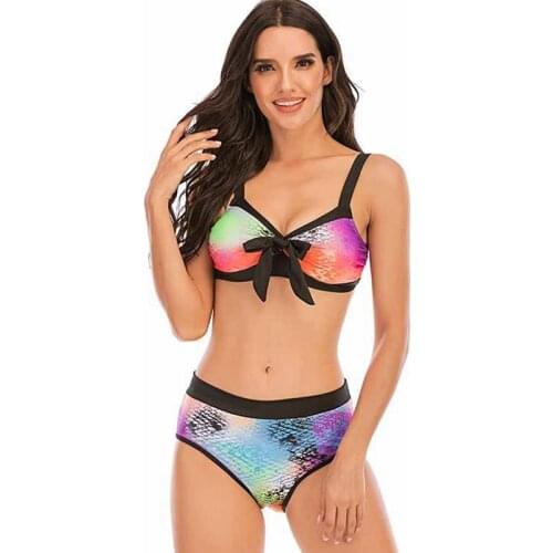 Plus Size Bikini Shiny Swimsuit 2 Piece Sets Womens Bathing Suit Large Size Swimwear Bowknot Bikini Swimming Suit Sexy Bikinis