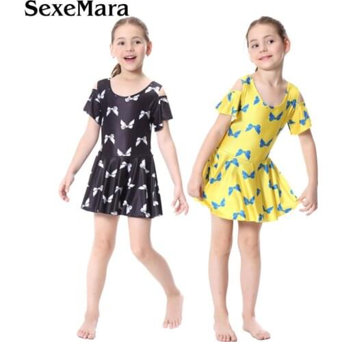 2019 SexeMara Top Quality kids skirted swimwear for Baby girls Sweety tankini swimsuit child Swim Cute tankini surf beach wear
