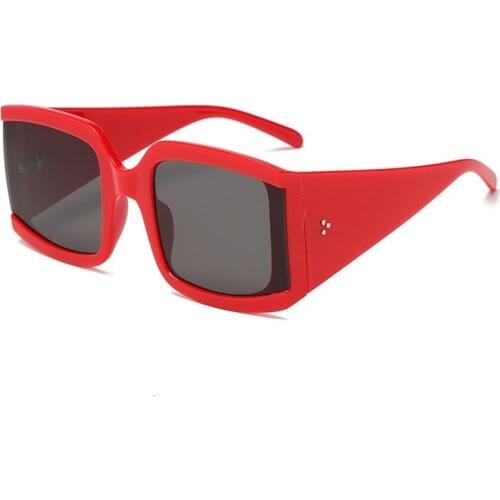 Oversize Square Brand Sunglasses For Women White Silver Mirror Rivet Sun Glasses 2021Luxury Men Eyewear Female Vintage Wide Leg