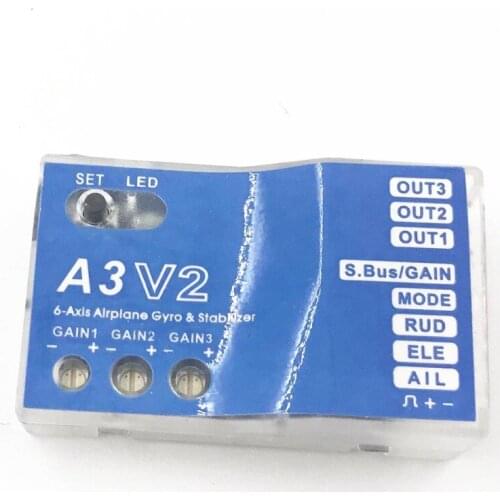 High Quality 3 Axis Gyro A3 V2 Aeroplane Flight Controller Stabilizer for RC Airplane Fixed-wing Fixed wing Copter