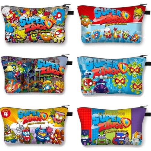 Super Zings Printed Girls Fashion Cosmetic Case Travel Portable Makeup Shopping Environmental Protection Foldable Lipstick Bag