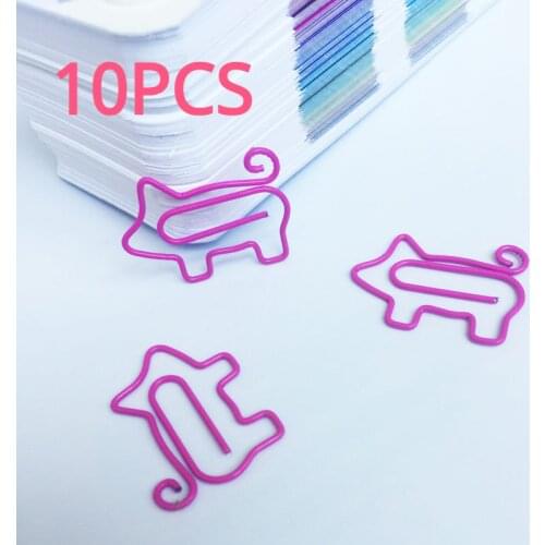1/5/10PCS Cute Animal Pink Pig Bookmark Paper Clip School Office Supply Metal Material Escolar Papelaria Gift Stationery
