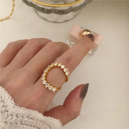 Womens Gold Ring Jewelry High Quality Personality Design Punk Hip-hop Luxury Brand Design Zircon Beads Finger Rings Gift
