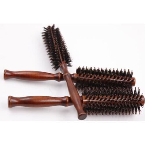 1 Pc Salon Wooden Antistatic Heat Resistant DIY Boar Bristle Hair Curl Brush High Quality