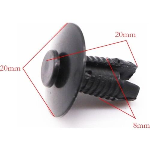 20Pcs 8mm Hole Auto Mudguard Fastener Plastic Fender Push Type Expansion Retainer Rivet Fixing Clips Retainer For Ford BMW Volvo