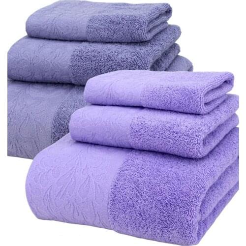 New 3-Pieces 510gsm Luxury Solid Cotton Towel Set Bath Towel For Adults Face Towel High Absorbent toalha de banho Hand Towel