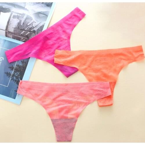 3pcs Sexy Panties Lace G String Women Thongs Seamless Intimates Breathable Briefs Tanga Lady Lingerie Underwear Girl Calcinha