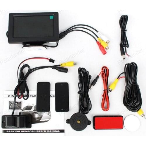 4.3" inch TFT LCD Car Monitor with Sound Alarm Sensor Radar rear view Camera 3 in 1 parking assistance System
