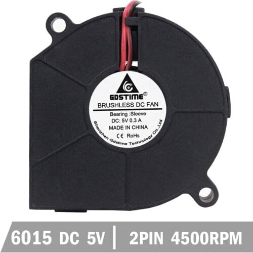 500pcs Gdstime 60mm x 15mm 60mm 6cm 6015 DC 0.3A Brushless Blower Fan Turbo Blower Cooling Cooler Fan