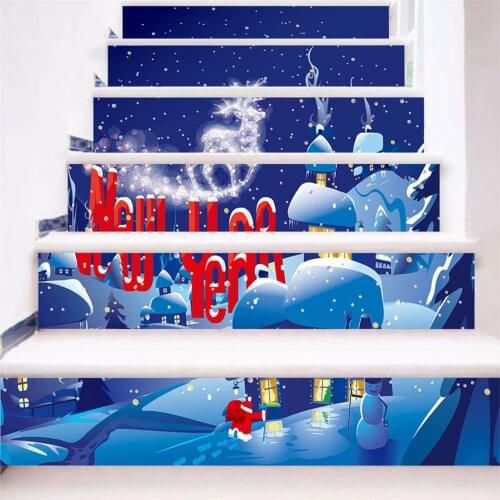 6PCS/13PCS Staircase Steps Stickers Riser Floor Wallpaper for Bedroom Living Room Decor DIY Waterproof PVC Stairs Mural Decals