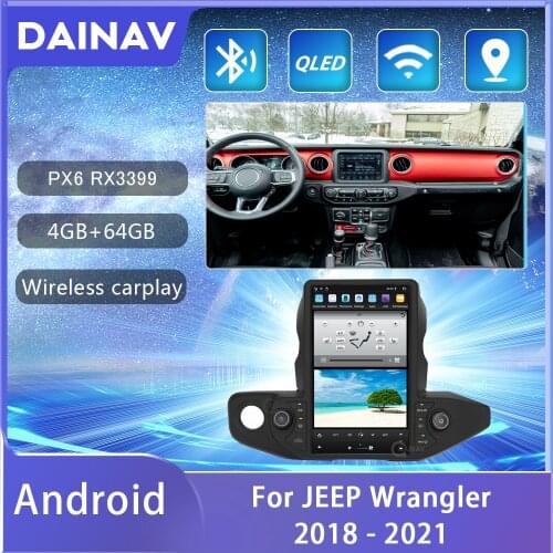 Android 13.6 inch For JEEP Wrangler 2018 2019 2020 2021 multimídia car radio coche autoradio video Stereo players carplay Auto