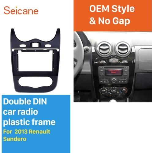 Seicane 10.1 inch 2 Din Car Radio Fascia for 2013 RENAULT SANDERO Dashboard Panel Auto Stereo Plate Frame