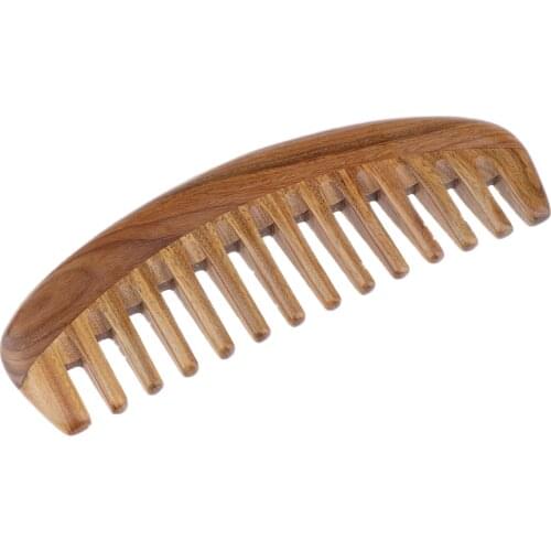 Green Sandalwood Wooden Comb Hair Comb Wide Tooth Hairdressing Comb Comb